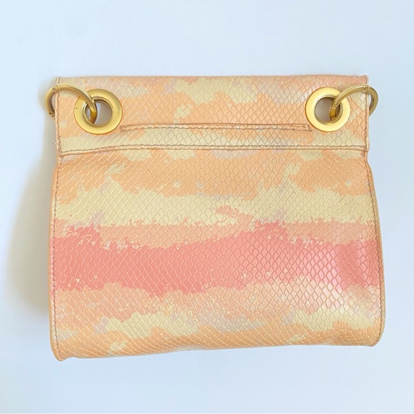 HAMMITT LOS ANGELES CORAL PINK GOLD HIMALAYAN SNAKE TONY CROSSBODY PURSE - Picture 3 of 15